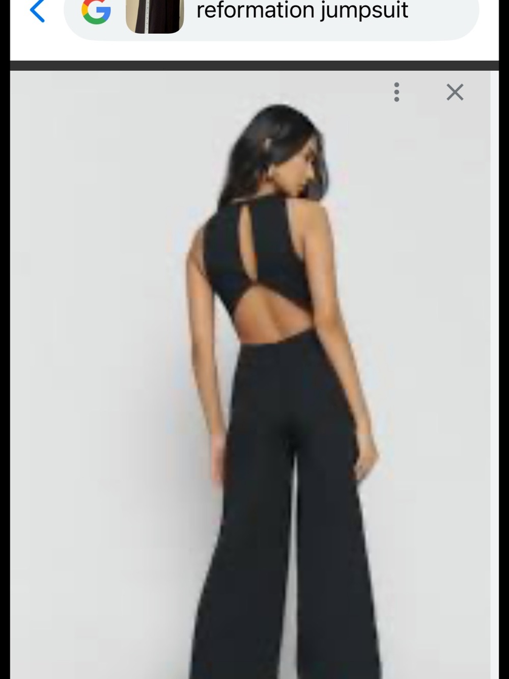 Reformation Black Sleeveless High-Neck Wide-Leg Jumpsuit